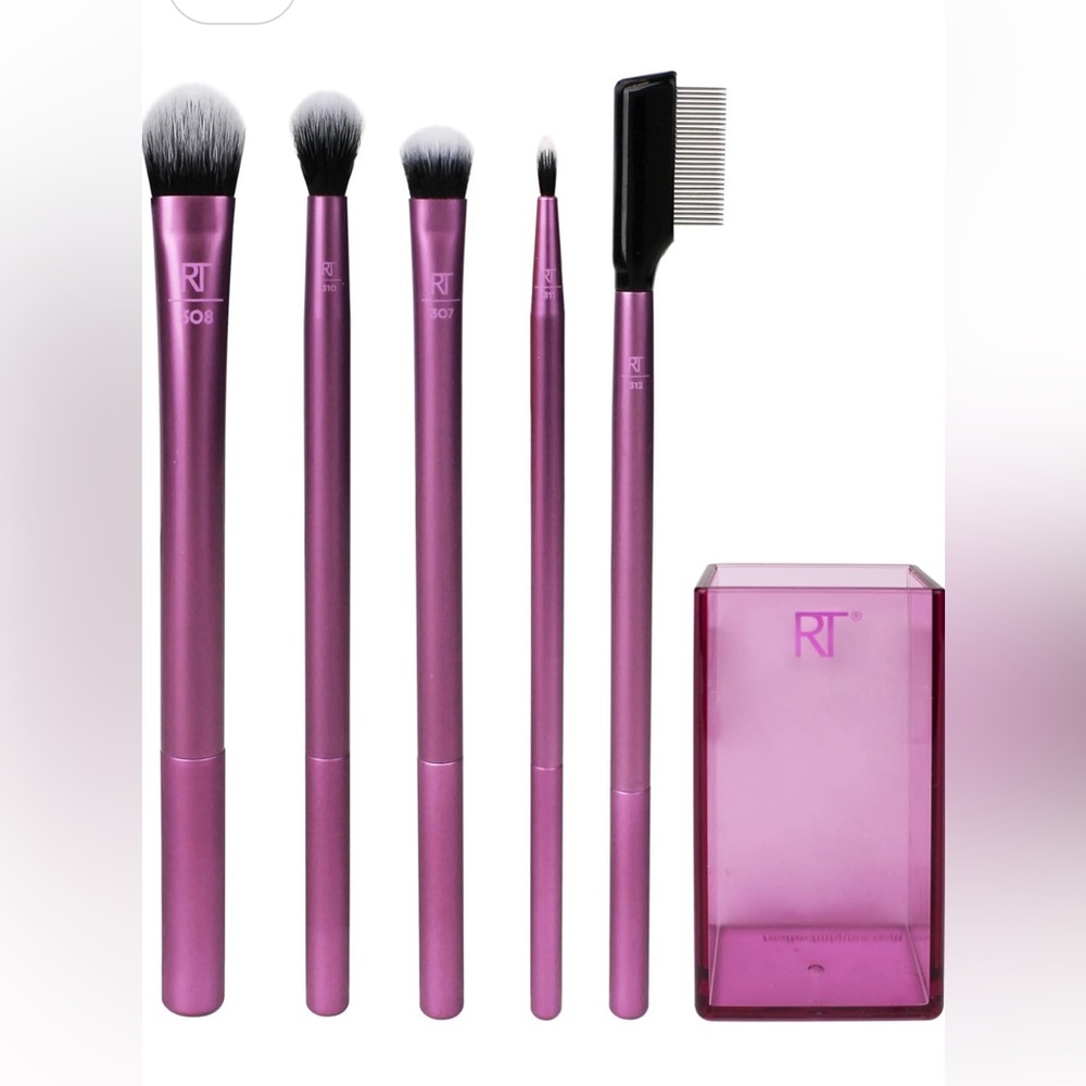 Real Techniques Cruelty Free Enhanced Eyes, Eyeshadow and Brow Brushes, 6pcs NWB